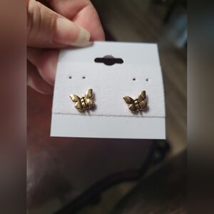 Universal Thread Gold Colored Butterfly Earrings